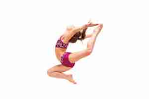 The Teenager Girl Doing Gymnastics Exercises P7tx8g4